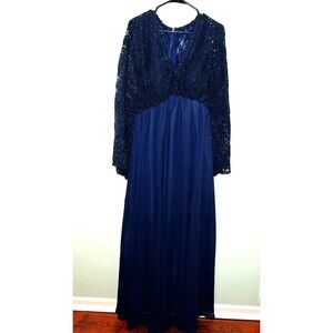 Lace and Tulle Gown, Bridesmaid Dress With Long Sleeve Evening Size XL